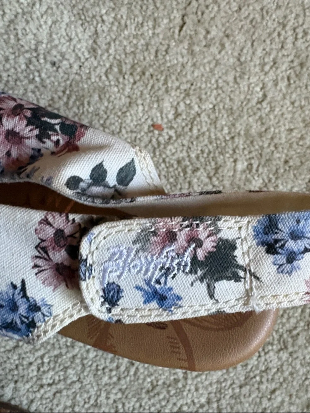 Floral Knot Cork Wedge Sandals - White Floral